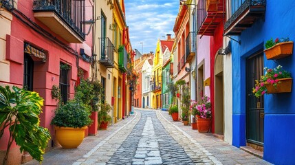 Colorful Streets of a Charming Latin Village