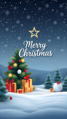 Merry Chirstmas Design Background Decorate. Generative AI