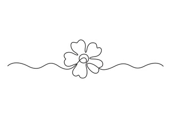 Continuous single line drawing of Plumeria flowers. Single line art tropical plant hand drawing. Vector illustration