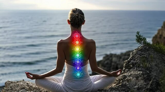 Centered harmony: visualization chakra during meditative session, exploring alignment of inner energy, fostering sense of tranquility, mindfulness, deeper connection to personal spiritual awareness.