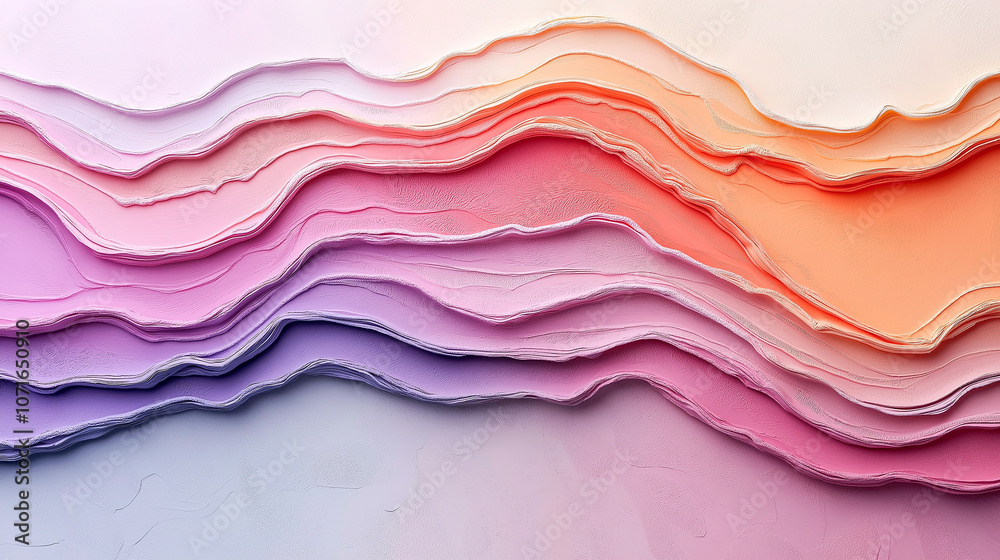 Poster abstract background with flowing watercolor strokes in soft pastel colors. layered design features s