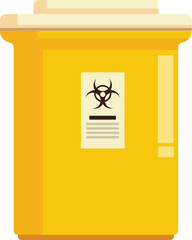 Yellow biohazard medical waste container ensuring safe disposal of contaminated materials
