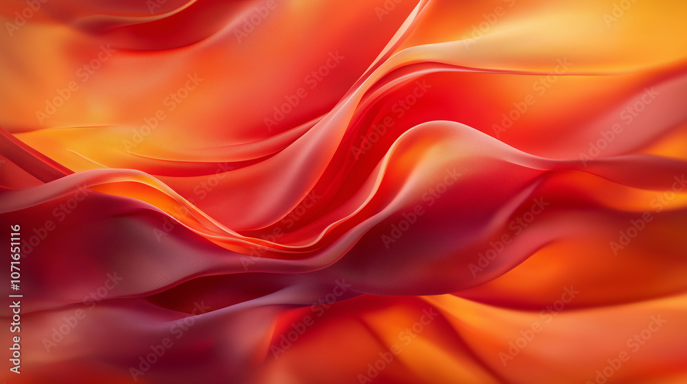 Aufkleber abstract background featuring flowing layered shapes in vibrant red and orange hues, creating sense of movement and warmth