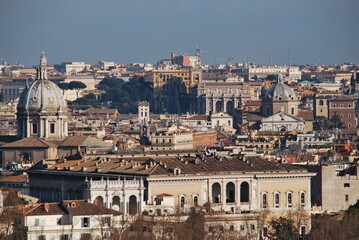 Naklejka premium Rome city view from the hill