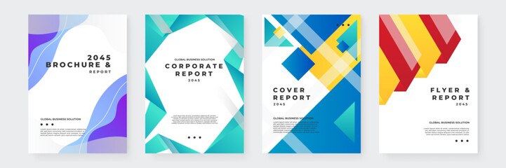 Modern Business Presentation Brochure and Report Vector Designs