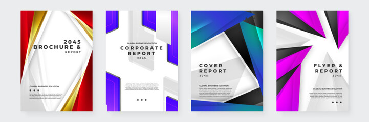 Fototapeta premium Modern Geometric Business Brochure and Report Covers Design