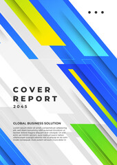 Modern Business Report Cover with Geometric Design