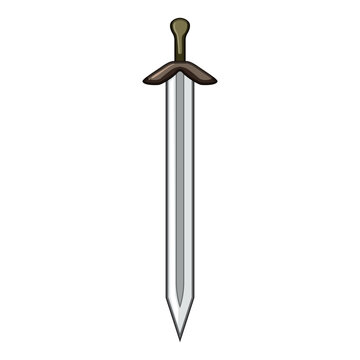 craftsmanship viking sword cartoon. archaeology history, artifact replica, medieval raiders craftsmanship viking sword sign. isolated symbol vector illustration