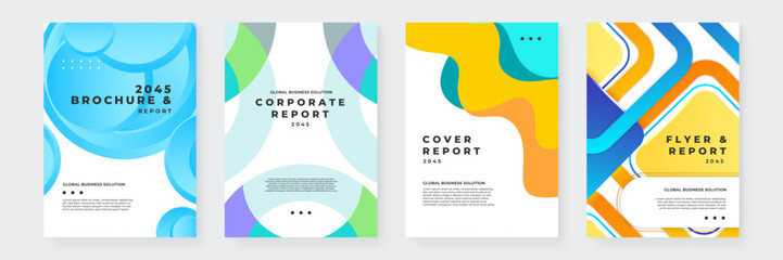 Modern Business Presentation Brochure and Report Vector Designs