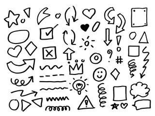 Cute element doodle cartoon hand drawn , coloring book