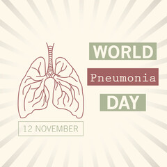 Vector illustration of a a Background for World Pneumonia Day.