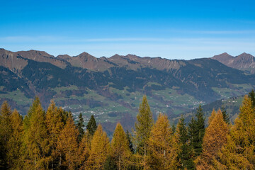 Panoramic view to the City of Bludenz and Walgau valley, Vorarlberg, Austria, Europe