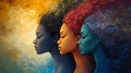Three women embrace their unique beauty and diversity