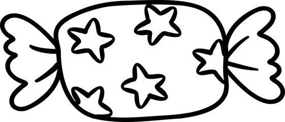Groovy Retro Christmas candy coloring image cartoon doodle 