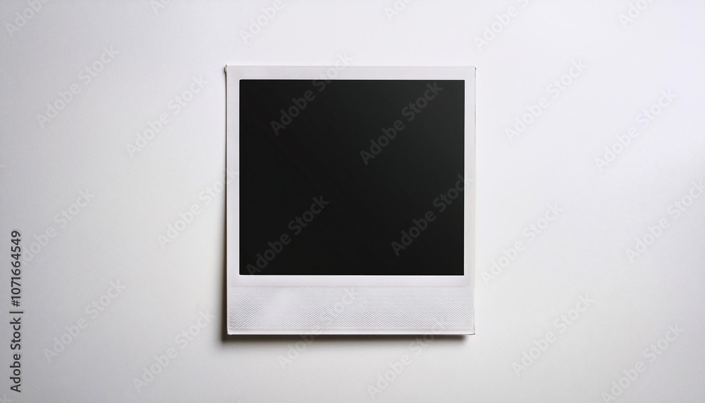 Poster a single instant photo frame on pure empty white background, mockup