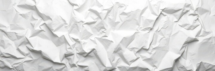 Obraz premium A crumpled piece of white paper with many creases and folds