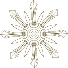 Sketch vector illustration silhouette design ornate logo symbol ornament floral flower classic ethnic vintage traditional