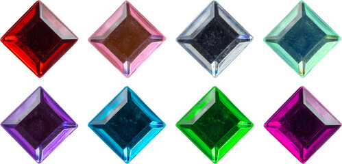 square jewels sticker set isolated on white background