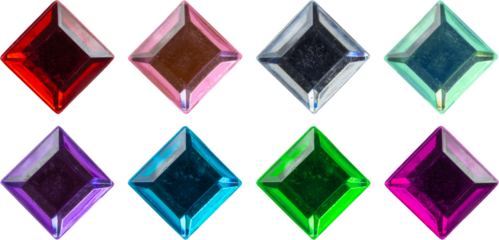 square jewels sticker set isolated on white background
