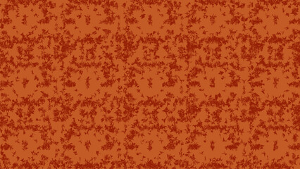 Textured abstract background in color of rust or terracotta. Pattern of small, irregular flecks. Distressed and aged appearance. Evokes rusted metal or corroded surface. Grunge effect, vintage style.