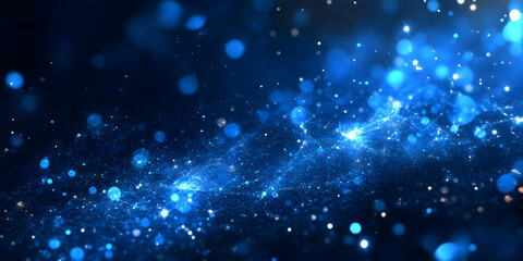 Obraz premium Blue galaxy abstract background. Conference, technology, business, abstract, vector, background, wallpaper, horizontal screen, vertical screen, cover, poster, Internet, AI