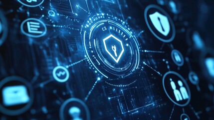 Obraz premium Quality assurance process illustrated with diverse icons representing risk assessment and mitigation, highlighting the significance of safety standards in business operations