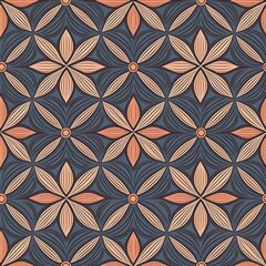 Fototapeta premium Elegant, seamless geometric pattern with intricate vector shapes, adding a stylish texture for wallpapers, textiles, and web backgrounds