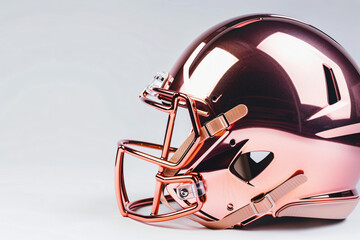 Naklejka premium a metallic copper football helmet isolated on white