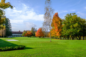 Fototapeta premium Autumn in park Brdo, Kranj, Slovenia