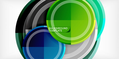 Abstract background - multicolored circles, trendy minimal geometric design, vector illustration