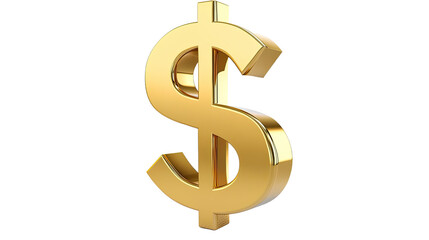 Obraz premium Golden Dollar Symbol: 3D rendering of a gleaming gold dollar sign, signifying wealth, prosperity, and financial success. 