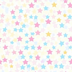 A pattern of colorful stars on a white background