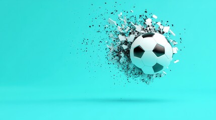 Naklejka premium Capture the perfect moment a dynamic soccer kick showcasing the impact between cleat and ball in a vibrant setting