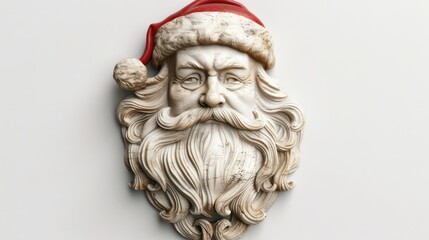 Obraz premium Santa Claus face ornament, isolated on white