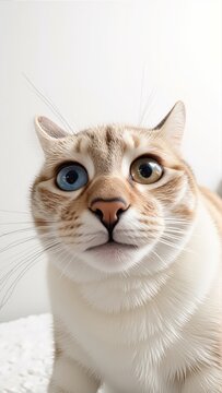 Generative AI, British Shorthair cat with heterochromatic eyes