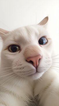Generative AI, British Shorthair cat with heterochromatic eyes