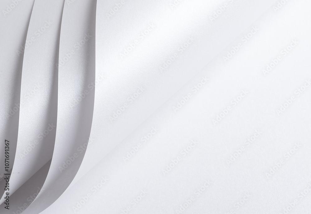 Poster glossy designer paper background with a pearl white gradient, featuring a chic, wavy pattern with la