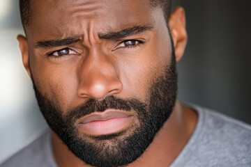 Obraz premium A close up of a man with a beard looking at the camera