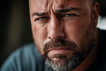 Fototapeta premium A close up of a man with a beard and blue eyes