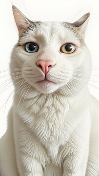 Generative AI, British Shorthair cat with heterochromatic eyes