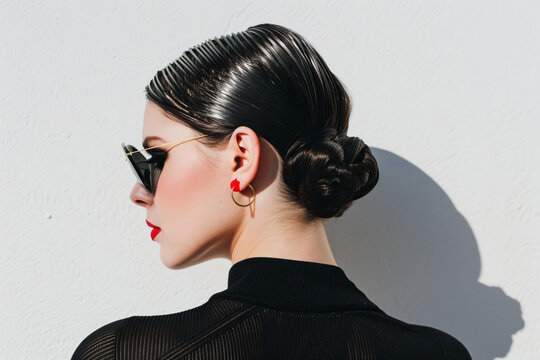 contemporary spanish low bun with traditional peineta