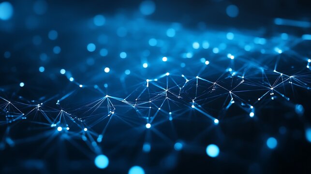 Minimalist blue tech background with angular shapes and soft light accents, creating a sleek, futuristic look