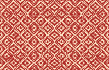 Ethnic geometric pattern with red tones, decorative for printing for background, wallpaper, carpet, floor, curtain, fabric or texture pattern in the local design.