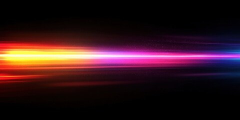 Abstract colorful light trails on a dark background creating a vibrant and dynamic visual effect for artistic or technological themes