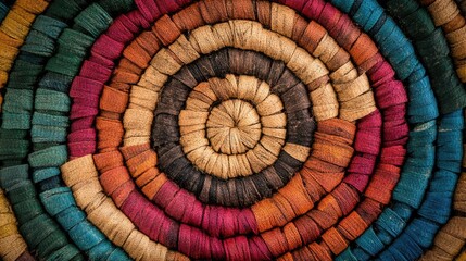 Fototapeta premium Colorful Circular Textile Pattern for Home Decor