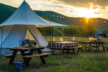 Fototapeta premium camping in the mountains