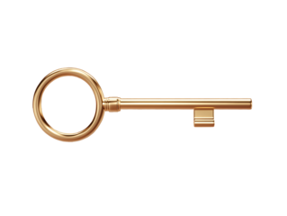 a gold key with a keyhole