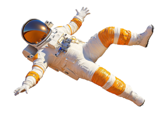 an astronaut floating in space