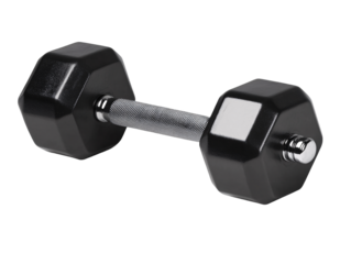 a black and silver dumbbell