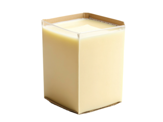 a white liquid in a cardboard container